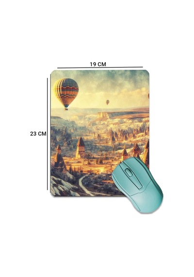 Sonictouch Kapadokya Temalı Pürüzsüz Yüzey Kaymaz Taban Dikişsiz Kenar Gamer Oyuncu Mouse Pad 19x23c Mousepad