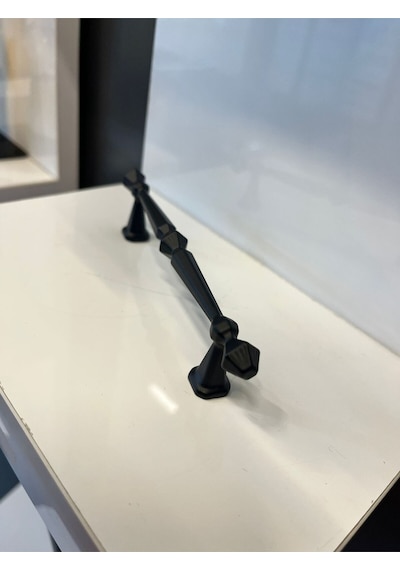 Napoli Metal Kulp 96mm Mat Siyah Dolap Kapak Modern Tv Ünite Çekmece Mobilya Komidin Mat Siyah