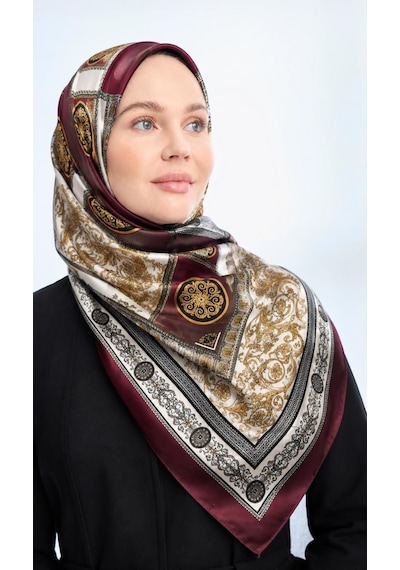 İPEKAL Soft Pamuk Şal-75 X 190 -06574 Bordo-gold