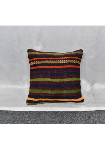 Zehra Abla Halı Yeni El Dokuma Dekoratif Kilim Kırlent Yastık Kılıfı 6482 Çok Renkli