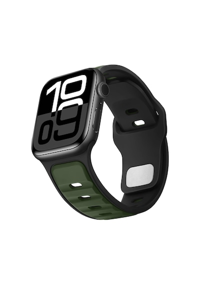 Apple Uyumlu  Watch 42mm 44mm 45mm S10 46mm Ultra 49mm Çift Renkli Spor Silikon Kordon Nefes Alabilir