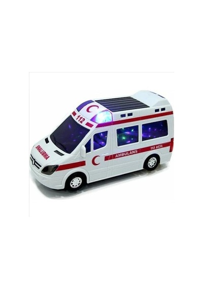 3d Işıklı Ve Sesli Oyuncak Ambulans Arabası Beyaz
