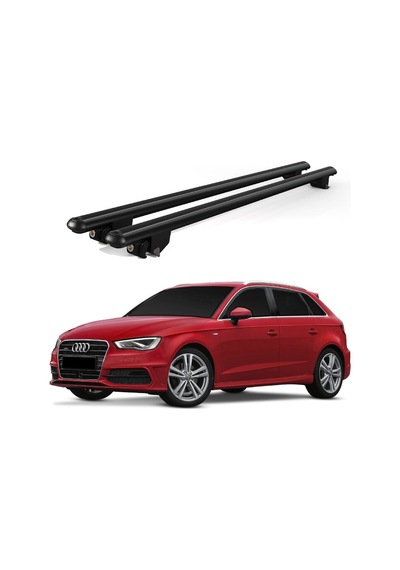 Kanca Audi A3 Sportback 2004-2013 Uyumlu Siyah Kilitli Ara Atkı 120cm Port Bagaj Tavan Barı