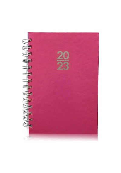 2023 Spiralli 14x20 Günlük Ajanda Pembe