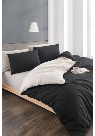 Veramoni Soft Dreams Soft Dreams Çift Kişilik Pamuklu Desenli Nevresim Takımı - Siyah-bej