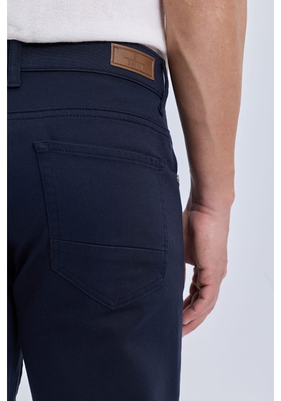 Hatemoğlu Lacivert Slim Fit 5 Cep Pamuklu Kanvas Pantolon