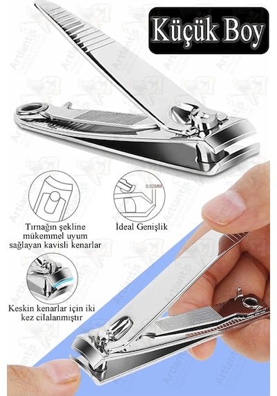 Tırnak Makası Küçük 1 Adet Premium El Ve Ayak Tırnağı Makası Törpülü Paslanmaz Çelik Hassas Kesim Erkek Kadın Çocuk