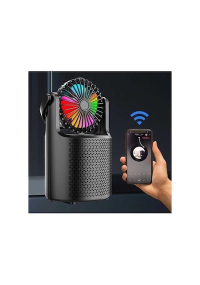 Vantilatörlü Hoparlör Rgb Led Işıklı Fonksiyonel Speaker Kamp Karavan