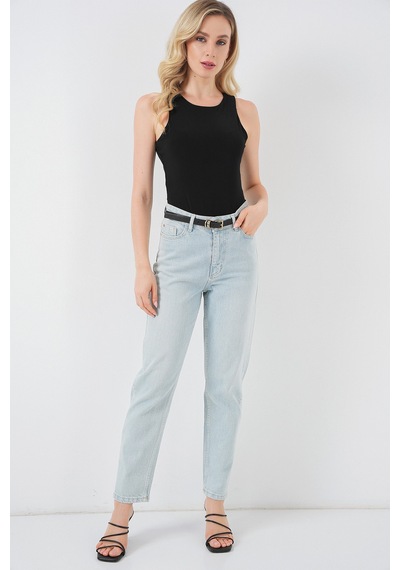 Bigdart Kadın Halter Yaka Çıtçıtlı Body 972 - Siyah