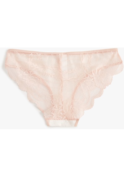 Koton Brazilian Külot Dantelli Pamuklu Pembe 4slk30022mk Gül