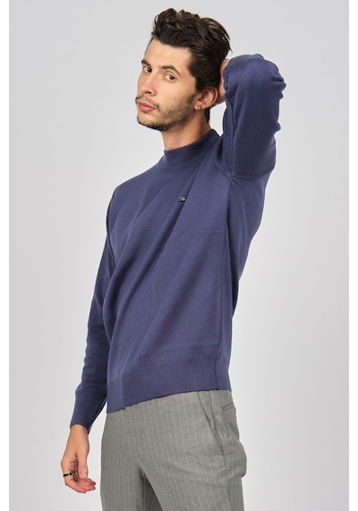 Triko Erkek Yarım Balıkçı Kazak 6081215 Indigo Indigo İndigo