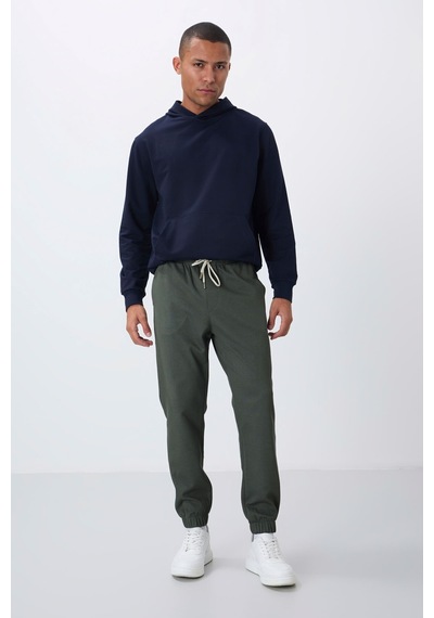 Tommy Life Haki Yüzeyi Dokulu Standart Fit Erkek Eşofman Alt - 82156 Haki