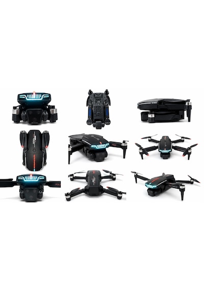 C13s Hava Dronu Optik Akış Fırçasız Motor Wifi Cam Başsız Mod Katlanabilir Tek Tuş Kalkış İniş Geri Dönme Engel Algılama Elektirkli Kamera 3 Lü Lens Led Işıklı