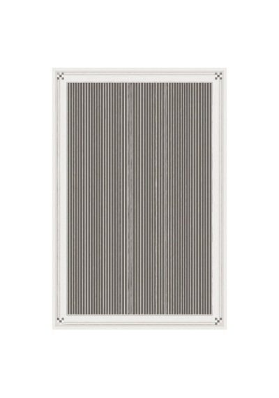 Kartela Halı İnce Çizgili Bordürlü Halı Açık Gri Kaymaz Taban Makinede Yıkanabilir 160x240 Cm