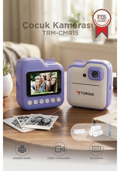 Özel Üretim Renkli Eğlence Çocuk Kamerası Çocuklar İçin Dijital Fotoğraf Makinesi Cmr15 Mor