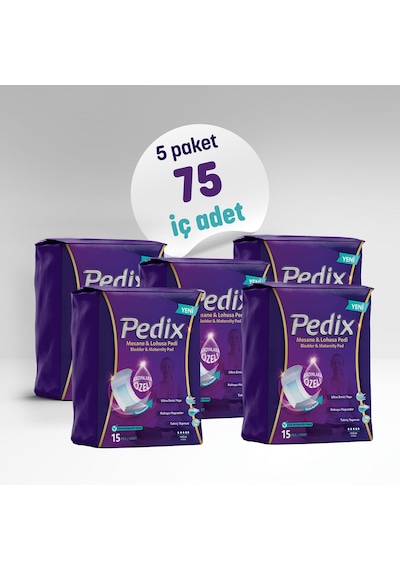 Pedix Kadın Mesane ve Lohusa Pedi Yoğun 5 x 15'li
