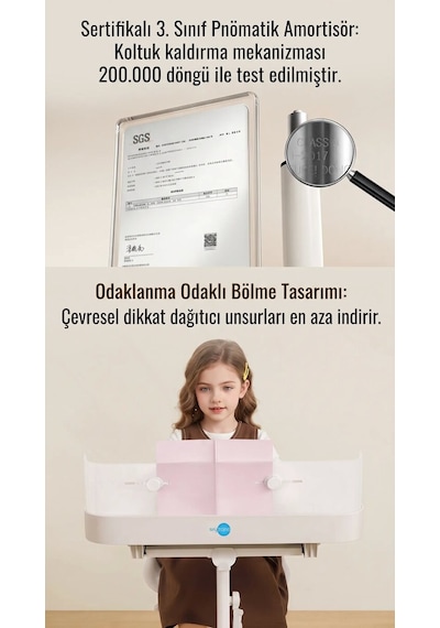 Sfyzone Pro Plus Mobil Çalışma Masası Pembe Gri