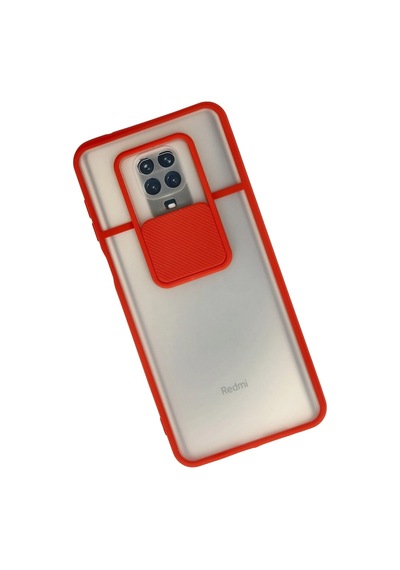 Gld-spt- Newface Xiaomi Redmi Note 9 Pro Kılıf Palm Buzlu Kamera Sürgülü Silikon - Kırmızı