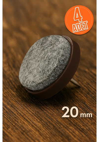 20 Mm Keçeli Poligrit Zemin Koruyucu Sandalye Ve Masa Ayağı İçin Sessiz Mobilya Pabucu 4 Adet Diğer