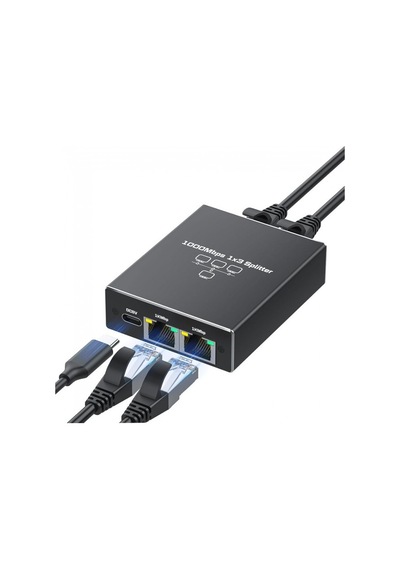 Ethernet Çoklayıcı Splitter 1 Giriş 3 Çıkış Rj45 Gigabit 1000 Mbps