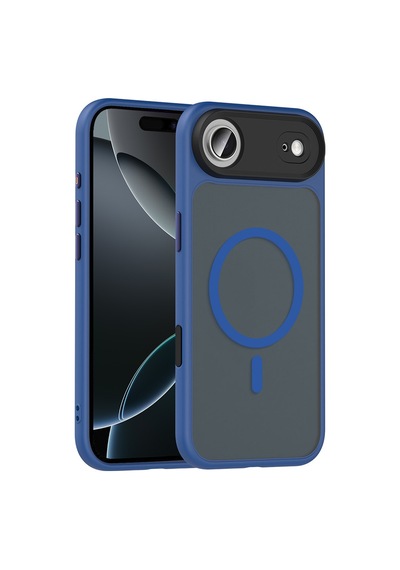 Zore Apple iPhone Uyumlu 17 Air Kılıf Mat Arka Yüzey Wireless Şarj Özellikli Zore Flet M-safe Kapak - Siyah