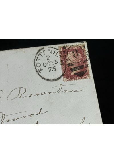 İngiltere Klasik Dönem 1875 Victoria Dönemi Red Penny Pullu Zarf Postadan Geçmiş Varış Damgalı