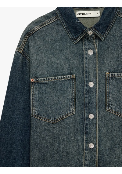 Koton Cepli Regular Fit Pamuklu Düğmeli Uzun Kollu Klasik Yaka Denim Gömlek Green Cast 7wal60008md Yeşil Koton Cepli Regular Fit Pamuklu Düğmeli Uzun Kollu Klasik Yaka Denim Gömlek Green Cast 7wal60008md Yeşil