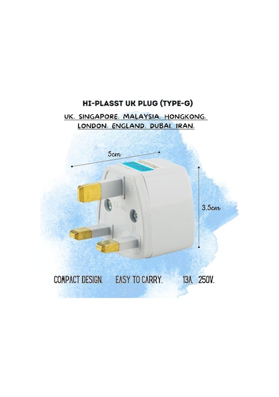 Kyrotech Tip G, İngiliz Adaptör Fişi, Hindistan, İngiltere, Dubai, Hong Kong, Singapur, Kıbrıs Fişi, Hac, Umre Uyumlu, 2 Ve 3 Uçlu Seyahat Fiş Çevirici Dönüştürücü Priz, Uluslararası Güç Adaptörü Çok Renkli