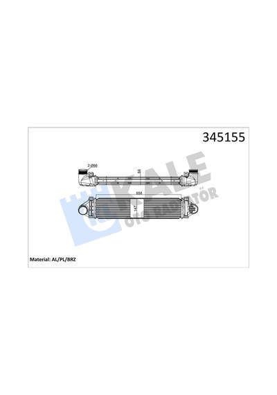 Kale-radyator İntercooler Al/pl/brz Focus-mondeo Iv S-max-dıscovery-free Lander 2-evoque-volvo C30-s80 Iı-v40-v70 345155 31338473