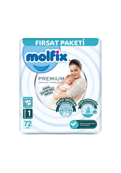 Molfix Premium Paket 1 Beden Yenidoğan 2-5 Kg 72'li - 6 Adet Tarı 0 Numara