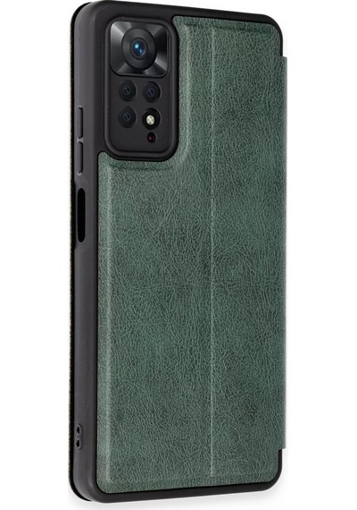 Newface Xiaomi Redmi Note 12 Pro 4g Kılıf Flip Cover - Koyu Yeşil Resimdeki
