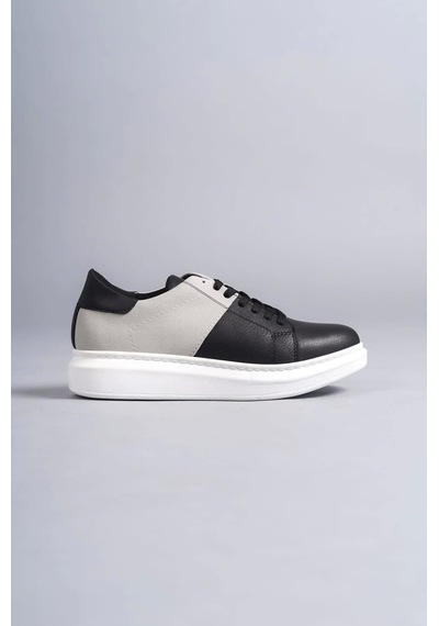 Slw151 Boost Bağcıklı Cilt Süet Erkek Günlük Sneaker Ayakkabı Bt Siyah/gri Siyah