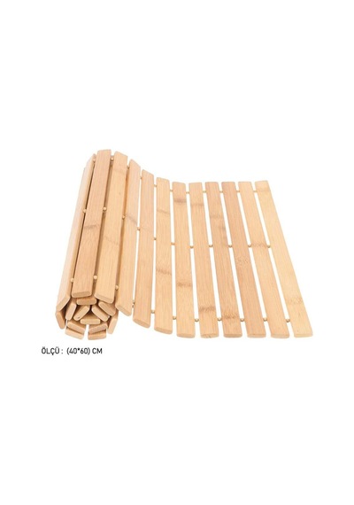 Bambu Katlanır Banyo Paspası 40x60 Cm Krem
