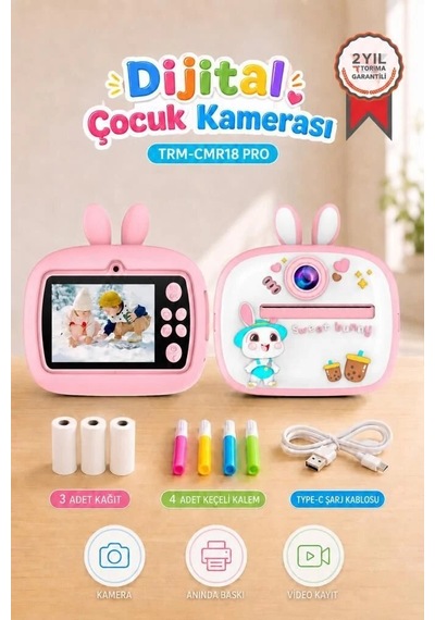 Özel Üretim Çocuk Termal Kamera Cmr18 Pembe Aktivite Kamerası Anı Kamerası