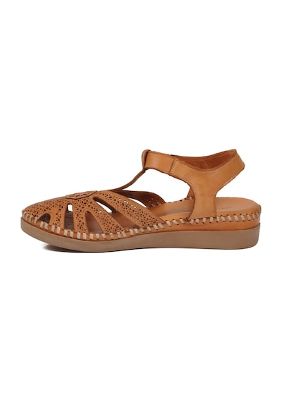 Pierre Cardin Siyah Hakiki Deri Cırtlı Kadın Günlük Sandalet Pc-54517 Z Taba