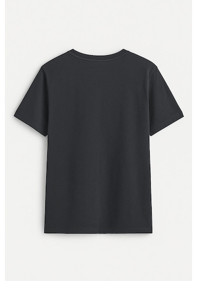 Markapia Woman Kadın Rahat Kesim Bisiklet Yaka Baskılı T-shirt Füme
