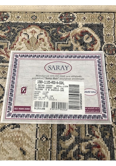 Saray Halı Klasik 11105 R 80X150 Krem Lacivert Küçük Ölçü Halı !