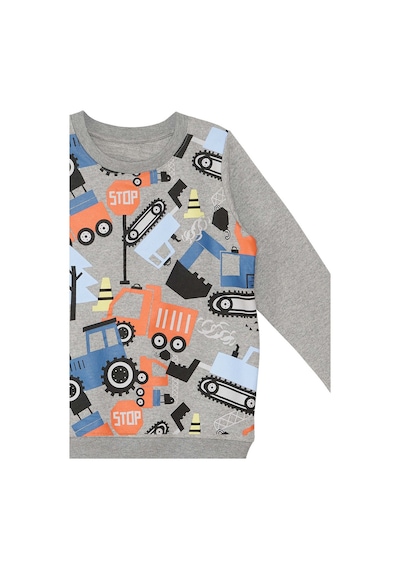 Denokids Sevimli Arabalar Gri Erkek Çocuk Sweatshirt Gri