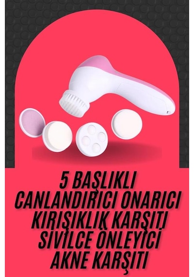 Cilt - 263 - Temizleme Ve Masaj Aleti 5 Başlıklı Akne Ve - Glblseme - Sivilce Önleyici