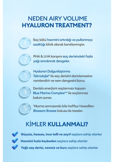 Arındıran Nemlendiren Hacim Veren Saç Kremi Kundal Airy Volume Hyaluron Treatment 500ml Blossom Br.