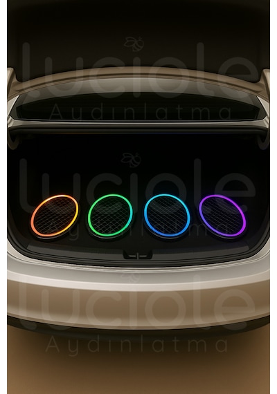 2 Li 6x9" Oval Pixel Led Hoparlör Kapağı Müzik Senkron Işık Efektli Rgb Animasyon Seti Modifiye