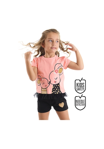 Sevimli Fare Kız Çocuk T-Shirt Şort Takım