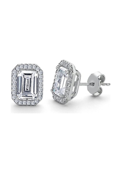 1.00 Karat Emerald Tektaş İkili Gümüş Set