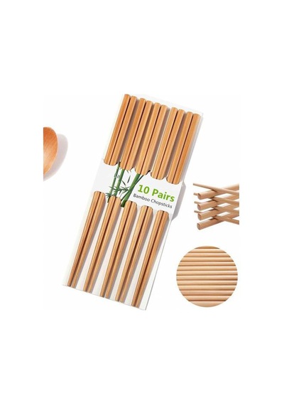 Chopsticks 1 Paket 10 Çift - Çin Yemeği Çubuğu - Bambu Bambu Beyaz Diğer