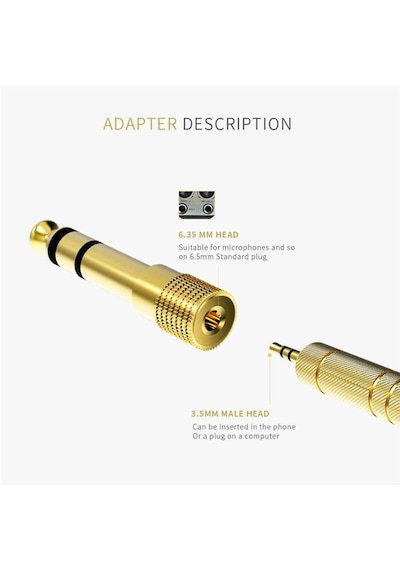 Zirveelektronik 3.5 Mm - 6.3 Mm Aux Stereo Çevirici Dişi Erkek Jak Çevirici Jak D