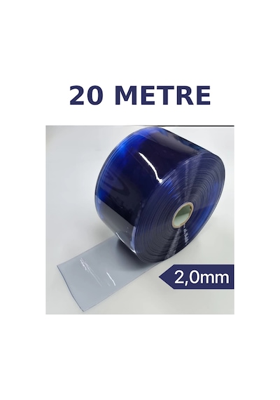 Şeffaf Pvc Şerit Perde 2,0 Mm 20 Cm 20 Metre Endüstriyel +4 C Soğuk Hava Yalıtım Perdesi