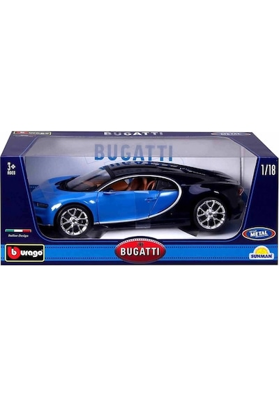 Mey İthalat 1011040 1:18 Bugatti Chiron Model Mavi Araba -
