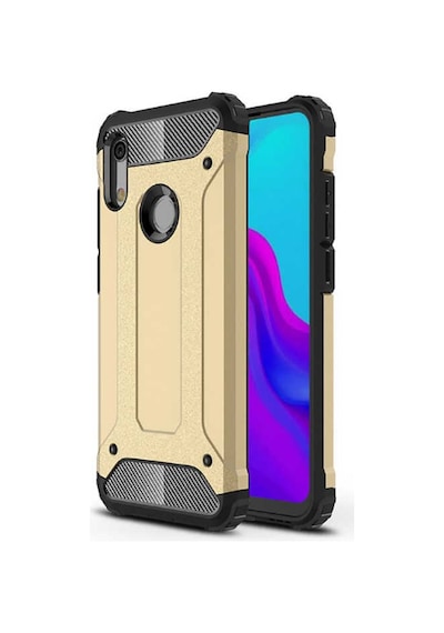 Noktaks - Huawei Uyumlu Huawei Y6s 2019 - Kılıf Çift Katman Zırh Tank Crash Military Kapak - Gold T11421 Gold