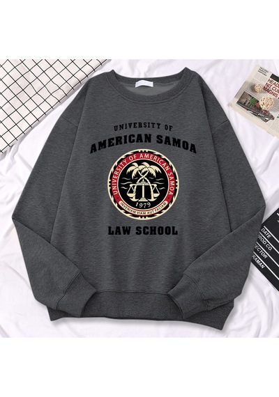Startmore Startmorebasit Moda Kazaklar Amerikan Samoa Üniversitesi Hukuk Okul Baskı Hoody Yumuşak Polar Ka Antrasit