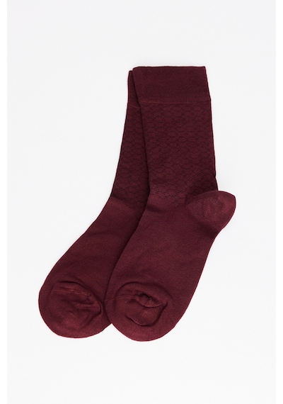 AC&Co / Altınyıldız Classics Erkek Bordo Sıyah Desenli Tekli Çorap Bordo Sıyah